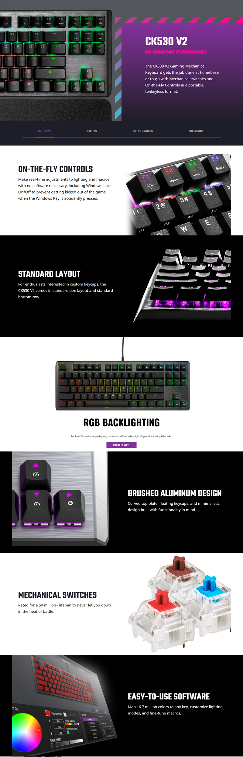 Cooler Master Keyboard Ck V Blue Switch Us Layout Ck Gktl Us