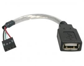 Startech 6in Usb 2.0 Cable - Usb A Female To Usb Motherboard 4 Pin Header F/ F Usbmbadapt