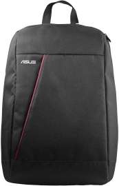 ASUS Nereus Backpack - Fits up to 16 inch, Water-Repellent, Lightweight, Zip Pockets, Black/Red, Suitable Notebook / 13.3" 14" 15.6" 16" Laptop Bag