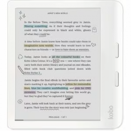 Kobo Libra Colour Digital Text Reader - White - 24000 Book(s) - 32 GB Flash - 7" Display - Touchscreen - 1264 x 1680 - Wireless LAN - Bluetooth N428-KU-WH-K-CK