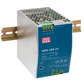 Mean Well | NDR-480-24 | 24V DIN Rail Power Supply 20A 480W - NDR-480-24