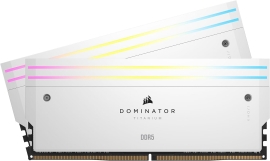 Corsair DOMINATOR® TITANIUM RGB 96GB (2x48GB) DDR5 DRAM 6600MT/s CL32 Intel XMP Memory Kit — WHITE CMP96GX5M2B6600C32W