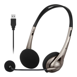 Verbatim Multimedia Headset with Boom Mic Headphone, Volume Control, USB 3.0 - Grey 66556