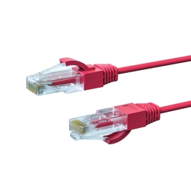 10m CAT6A THIN U/UTP LSZH 28 AWG RJ45 Network Cable | Red 004.650.1020