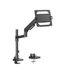 Brateck LDT81-C012P-ML-B POLE-MOUNTED HEAVY-DUTY GAS SPRING MONITOR ARM WITH LAPTOP HOLDER For most 17'~49' Monitors, Fine Texture Black (new)