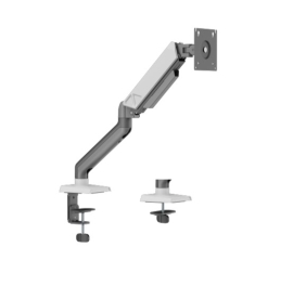 Brateck LDT88-C012 SINGLE SCREEN RUGGED MECHANICAL SPRING MONITOR ARM For most 17'~32' Monitors, Space Grey & White (New)