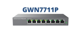 Grandstream GWN7711P Layer 2-Lite Managed Switch, 8 x GigE (4 x PoE/PoE+ or +24VDC Output Mode) GWN7711P