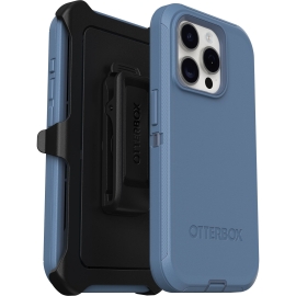 OtterBox Defender Apple iPhone 15 Pro (6.1") Case Baby Blue Jeans (Blue) - (77-94043), DROP+ 4X Military Standard, Multi-Layer, Included Holster 77-94043