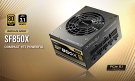 Antec SFX 850w 80+ Gold, Fully-Modular, ATX 3.1, PCI-E 5.1, 92mm Silent Fan, Japanese Caps, Zero RPM, Compact Power Supply, PSU,7 Years Warranty 2024 SF850X AU