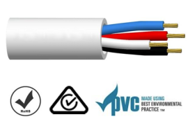 4 Core 14/0.20 Multi-Conductor PVC Security Cable | 300m White - 007.003.0083