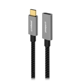 mbeat Tough Link 1m USB 3.2 Gen2 USB-C Extension Cable - Space Grey Video Resolution: Maximum 4K/60Hz MB-XCB-C2CF100