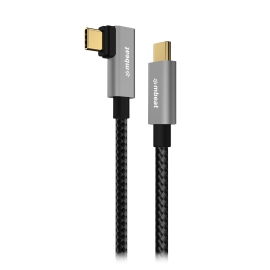 mbeat Tough Link 1.8m L-Shape USB 3.2 Gen2 USB-C Cable - Space Grey Data Transfer Rate: Maximum 10Gbps Video Resolution: Maximum 4K/60Hz MB-XCB-LSC2C180