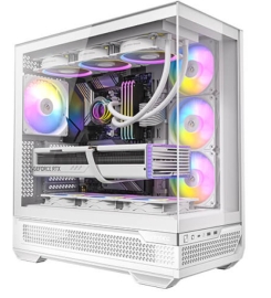 Antec C7-ARGB E-ATX Seamless Panoramic 270 View, USB-C, 4x ARGB PWM Fans. Side Radiator Support. RTX 4090, Back Connect MBs, Flip Door, White Case C7-ARGB-W