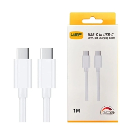 USP USB-C to USB-C 60W Mini Cable (1M) White - 3A , High Performance, Durable, 8K Bend, Samsung Galaxy,Apple iPhone,iPad,MacBook,Google,OPPO 6.97E+12