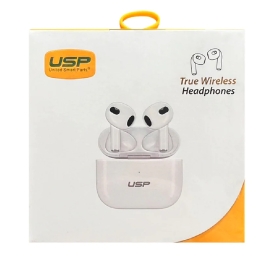 USP True Wireless Earphones/Headphones White BT231, Long Battery Life, Smart Touch, Coil Speaker, More Stable, Bluetooth 5.0 Technology 6.97E+12