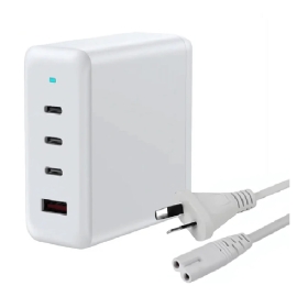 USP 100W Four Port USB-C PD GaN Wall Charger White - Triple USB-C, 1x USB-A, PPS Technology, Inteligent, Charge 4 Devices Simultaneously 6.98E+12