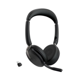 Jabra Evolve2 65 Flex MS Teams, Stereo Bluetooth Headset, Link380c USB-C Dongle, Foldable Design, 2Yr Warranty ANC, 20 hours battery life, 30m Range 26699-999-899