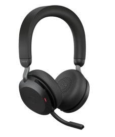 Jabra Evolve2 75 USB-A Link380a MS Stereo Black, 8-Mic Technology, 36 Hours Battery & Fast Charge, Dual-Foam Tech, Discreet Hide-Away Boom Arm 27599-999-999