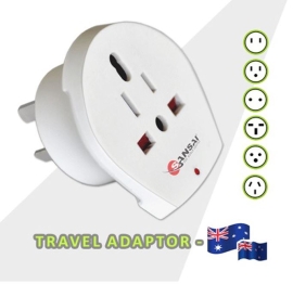 Sansai Travel Adaptor STV-018 for 240V equipment from Britain USA Europe Japan China Singapore Korea & Italy to use in Australia & NZ Hot Sealed Packl STV-018