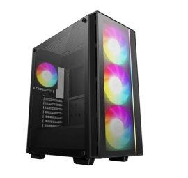 DeepCool MATREXX 55 V4 Full Tempered Glass Side Panel ATX Case. Pre-Installed 3×140mm ARGB PWM Fans, 1×120mm ARGB, Up to 360mm R-MATREXX55-BKADA4-G-4