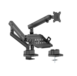 Brateck LDT84-C024ML-B POLE-MOUNTED HEAVY-DUTY MECHANICAL SPRING MONITOR ARM WITH LAPTOP TRAY BLACK (new) LDT84-C024ML-B