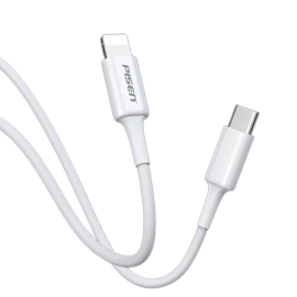 Pisen Mr White Lightning to USB-C PD Fast Charge Cable (2M) White - Support Data Sync, Durable, Easy to insert, Apple iPhone,iPad,MacBook 6.90E+12