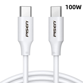 Pisen USB-C to USB-C 100W Data Cable (1M) White - Premium Quality, Strong & Durable,Samsung Galaxy,Apple iPhone,iPad,MacBook,Google,OPPO,Nokia 6.90E+12