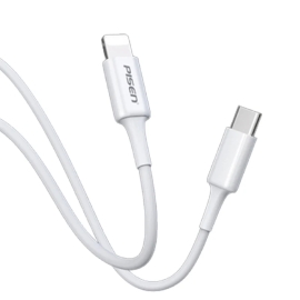 Pisen Lightning to USB-C Cable (1M) White - Support Safe Charge 2.4A, Stretch-Resistant, Reinforced, Durable, Apple iPhone/iPad/MacBook 6.94E+12