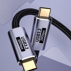 Pisen BoostUp Braided USB-C to USB-C (3.2 Gen2) Charge & Video (8K@64HZ) Cable (2M) Black,100W PD,5A,20Gbps,Laptop,Phones , iPad, Tablet 6.98E+12