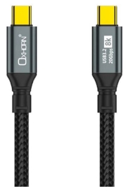 Oxhorn USB 3.2 Gen 2×2 2m USB-C to USB-C 20Gbps 8K@60Hz 20V 100W E-Marker Chip Black fast charging & Video cable Laptop Phones Tablet USB-C Device CB-CC-322