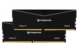 PREDATOR PALLASII DDR5 32GB Black 16GBx2 6000Mhz 1R8 CL32 Black Supports Intel XMP 3.0 and AMD EXPO CL32-38-38-76 1.35 V BL.9BWWR.432