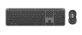 Logitech SIGNATURE SLIM COMBO MK950 -Graphite Keyboard Full-size layout with number pad Mouse 1000 DPI 1-Year Limited Hardware Warranty 920-012475