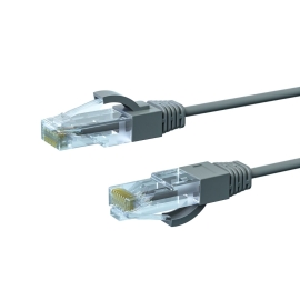 4cabling 1m CAT6A THIN U/UTP LSZH 28 AWG RJ45 Network Cable | 10 Pack Grey - 004.650.7003.10PACK