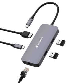 Verbatim USB-C Pro Multiport Hub 5 Port1 x HDMI, 1 x RJ45, 2 x USB-A 3.2 Gen1, 1 x USB-C PD 32150