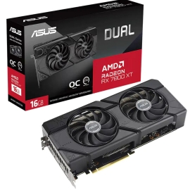 ASUS AMD Radeon DUAL-RX7800XT-O16G RX 7800 XT OC Edition 16GB GDDR6 2475MHz Boost Clock, RAM 19.5Gbps, 3xDP, 1xHDMI, 279.9x133.9x49.3 mm