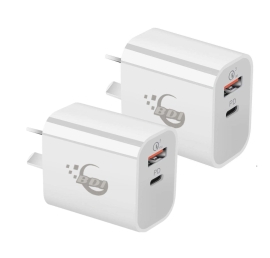 BDI 25W PD Quick Charger AU plug with USB and Type C Port SDC-25WACB -2pack