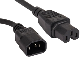 0.5m IEC C14 to C15 High Temperature Extension Cable | Black - 011.180.1105