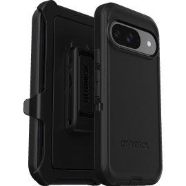 OtterBox Defender Google Pixel 9/Pixel 9 Pro (6.3') Case Black - (77-95590), DROP+ 5X Military Standard, Multi-Layer, Included Holster, Raised Edges