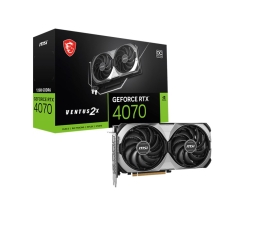 MSI nVidia GeForce RTX 4070 VENTUS 2X E1 12G OC Video Card 2505 MHz Boost Clock, 12GB GDDR6, DisplayPort x 3 (v1.4a),HDMI x 1(NEW)