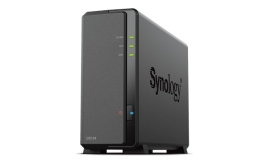 Synology DiskStation DS124 1-Bay 3.5' Diskless 1xGbE NAS (Tower) , Realtek RTD1619B 64-bit 4-core 1.7 GHz 1 GB DDR4 non-ECC 2-year hardware warranty