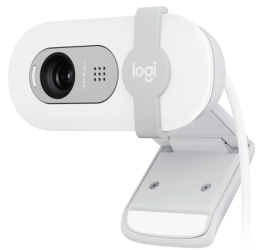 Logitech Brio 100 Full HD 1080p webcam with auto-light balance, integrated privacy shutter, and built-in mic