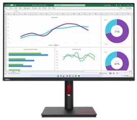 LENOVO ThinkVision T32H-30 31.5"/32" 60Hz QHD Monitor 2K 2560x1440 16:9 4ms IPS Height Adjustable Tilt Pivot Swivel HDMI DP Ethernet USB VESA 3yr wty 63D3GAR1AU