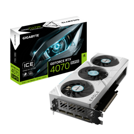 GIGABYTE RTX 4070 TI SUPER GPU, PCIe16, DP(3), HDMI, 16GB GDDR6X, EAGLE OC ICE, WHITE, 3YR GV-N407TSEAGLE-OC-ICE-16GD