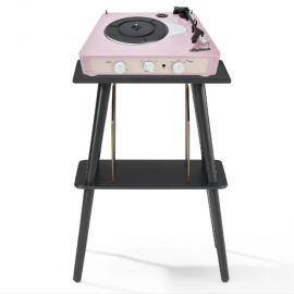 Gadhouse Brad MKII Record Player - Limited Edition Pink Pink + Entertainment Stand Bundle - Black GAD4101-ST