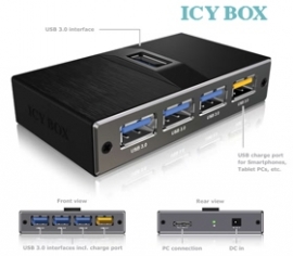 Icy Box 4 Port Usb 3.0 Hub With Usb Charge Port (ib-ac611) Usbicyibac611u34p