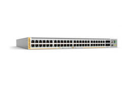 Allied Telesis 48-port PoE+ 10/100/1000T stackable L3 switch with 4 x SFP+ ports and 2 fixed power supplies, AU Power Cord.