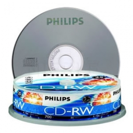 Philips Cdrw 1x-12x 80 Mins(tube Of 10) Bmdphi12xcdrw10