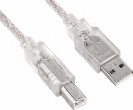 Astrotek Usb 2.0 Cable 2m - Type A Male To Type B Male Transparent Colour At-usb-ab-2m