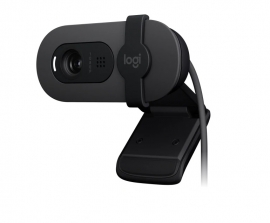 Logitech 960-001587Webcam: Brio 100 Full HD 1080p with auto-light balance integrated privacy shutter and built-in mic - Graphite