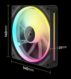 Corsair iCUE LINK LX140 RGB 140mm PWM Single Fan Expansion FAN SIZE 140mm x 25mm LED Color RGB FIVE-YEAR WARRANTY CO-9051027-WW